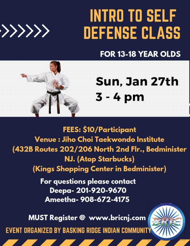 Introduction To Self Defense Class – Basking Ridge Indian Community